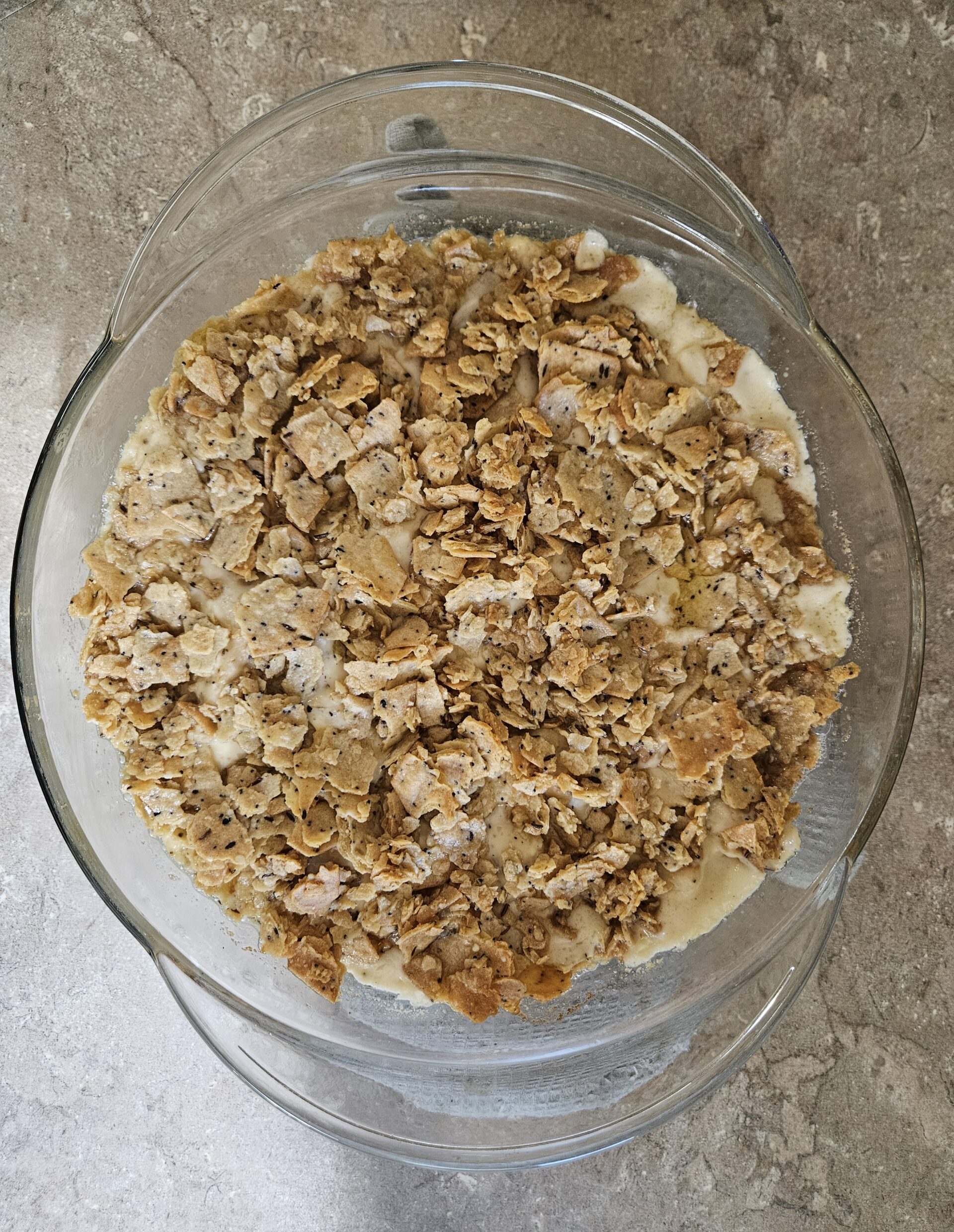 Gluten free creamy chicken and rice casserole out of the oven