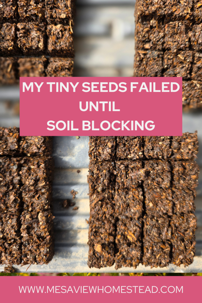 Pinterest soil block pin for a blog post